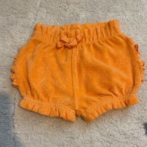 Ruffle Butts Orange Terry Baby Bloomers with Front Bow